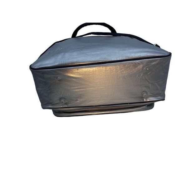 Wilson vintage silver bag with navy blue handle and shoulder strap - Picture 3 of 16